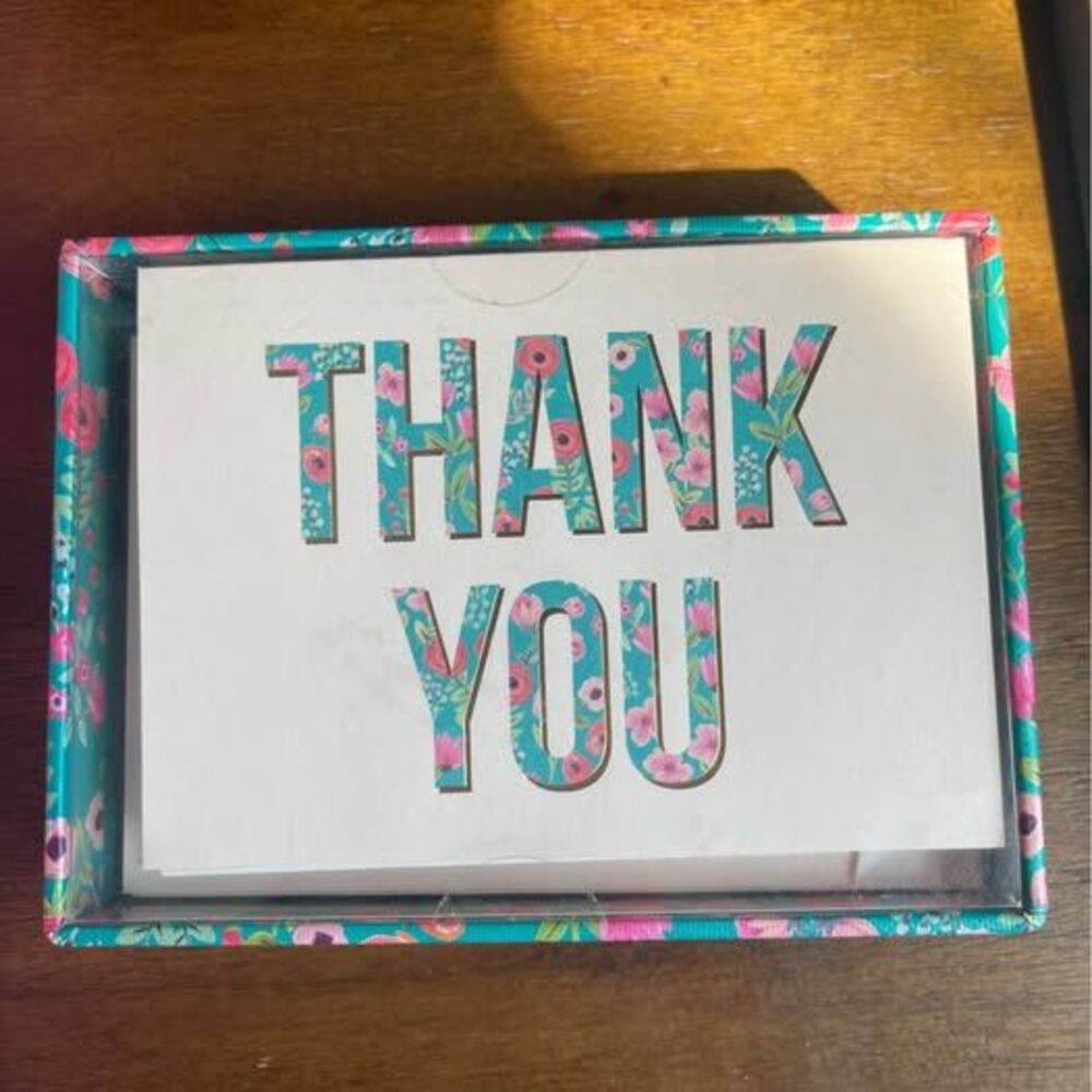 Clementine Paper Thank You Cards 16 Cards & Envelopes Floral Sealed